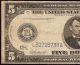 Large 1914 $5 Dollar Bill Federal Reserve Bank Note Currency Paper Money Fr 890 Large Size Notes photo 2