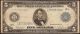 Large 1914 $5 Dollar Bill Federal Reserve Bank Note Currency Paper Money Fr 890 Large Size Notes photo 4