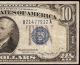 1934 $10 Dollar Bill Silver Certificate Blue Seal Note Old Paper Money Currency Small Size Notes photo 1