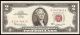 Unc 1963 $2 Two Dollar Bill United States Legal Tender Red Seal Note Currency Small Size Notes photo 3
