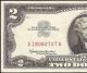 1963 A $2 Two Dollar Bill United States Legal Red Seal Note About Uncirculated Small Size Notes photo 1