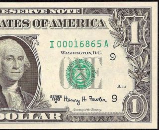 Gem 1963 A $1 Dollar Bill Federal Reserve Note Uncirculated Paper Money Currency photo