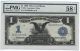(2) 1899 $1 Silver Certificates - Black Eagle - Consecutive Pair - Pmg 58 (epq) Large Size Notes photo 3