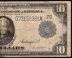 Large 1914 $10 Dollar Bill Federal Reserve Note Us Currency Paper Money Fr 931b Large Size Notes photo 3
