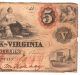 Pre - Civil War $5 Bill/note Central Bank Of Virginia 1860 W/train.  Endorsed. Paper Money: US photo 1