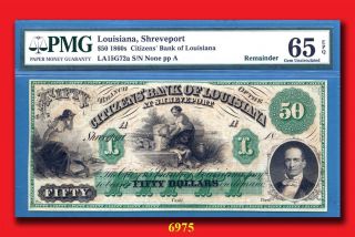 Louisiana Shreveport Citizens Bank $50 Pmg Gem Unc 65 Epq Pp - A photo
