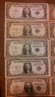 (5) 1935,  (5) 1957 $1 Dollar Bill,  Silver Certificates,  Old Paper Money,  Us Currency Small Size Notes photo 1