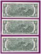 3 - 1976 Consecut 2 Dollar Bill First Day Issue Postage Stamp 4/ 13 /76 Lot219 Small Size Notes photo 1