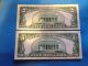 2 - 1934c $5 Silver Certificate - Two Consecutive Serial Numbers Uncirculated Small Size Notes photo 9