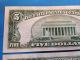 2 - 1934c $5 Silver Certificate - Two Consecutive Serial Numbers Uncirculated Small Size Notes photo 5