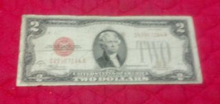 Us 1928f $2 Red Seal Note - Circulated photo