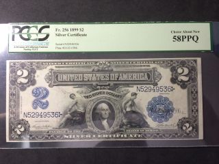 2$ 1899 Silver Certificate - Pcgs 58ppq photo