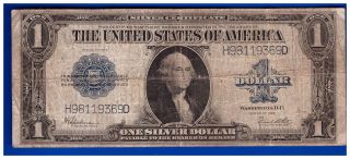 1923 $1 Dollar Bill Old Us Bank Note Paper Money Currency Blue Silver One Lz17 photo