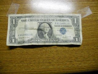 Old Us One Dollar Currency 1957b Silver Certificate Star Paper Money Circulated photo