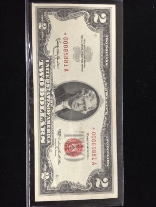 1963 $2 United States Note Unc Star Ser.  00085881a photo