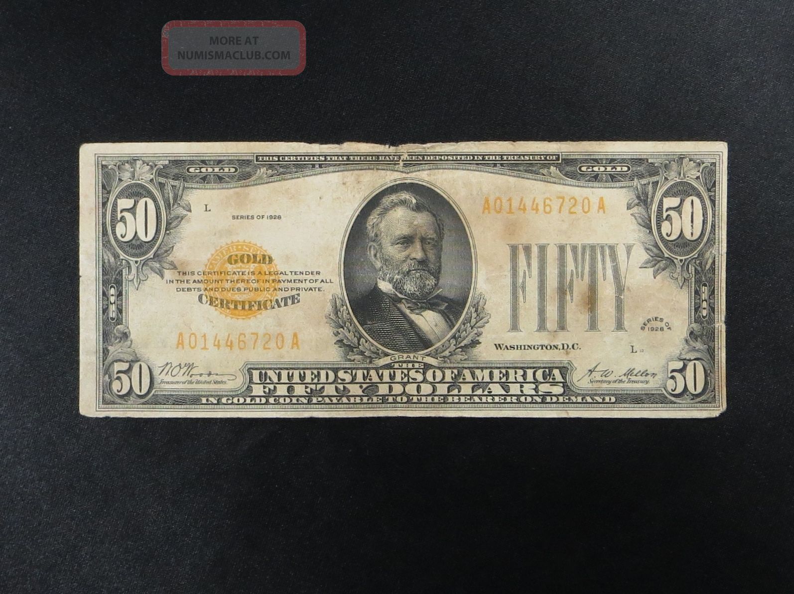 » 1928 « $50 Gold Certificate Small Size Note Small Size Notes photo