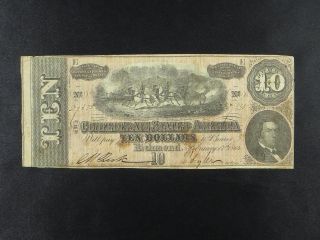 $10 Confederate States Of America Obsolete Confederate Currency Richmond photo