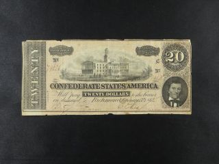 $20 Confederate States Of America Obsolete Confederate Currency Richmond photo