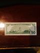 2001 $50 Dollar Bill Serial Number Cf 00195513 A Small Size Notes photo 1