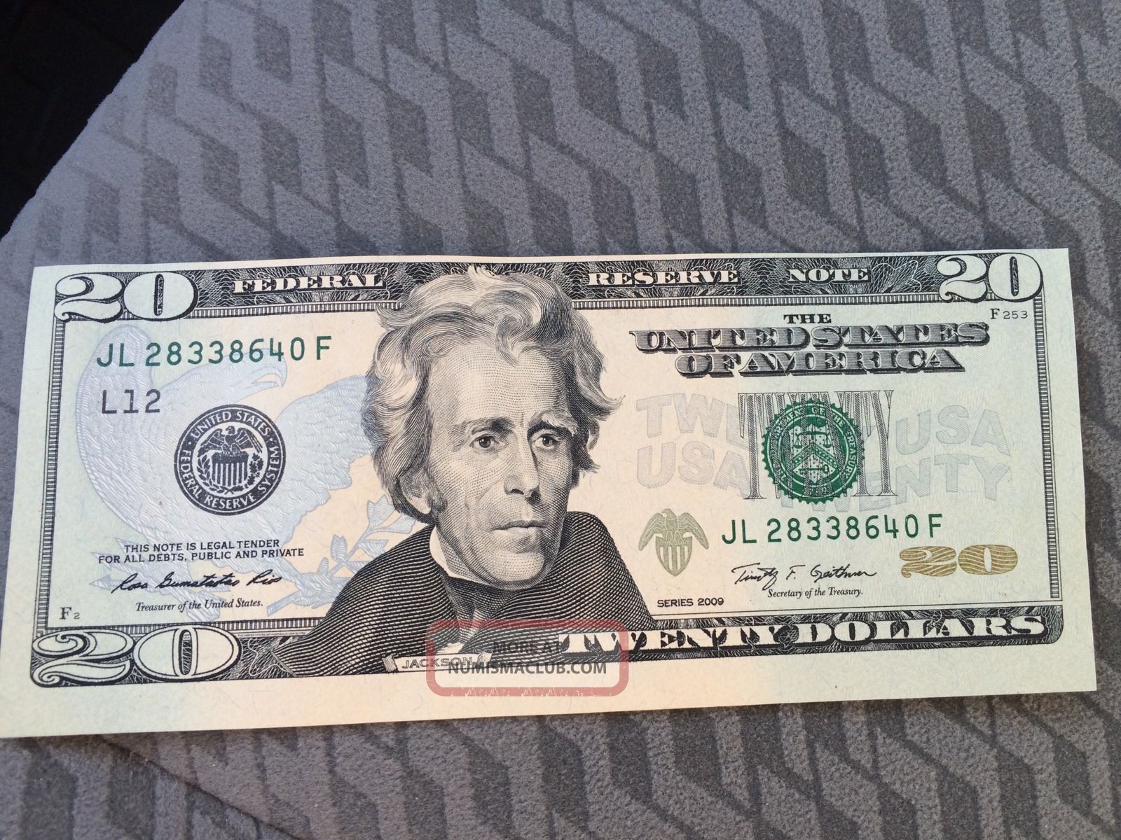 Error 2009 $20 Dollar Bill U.  S Currency Miscut Crisp Edges Paper Money: US photo
