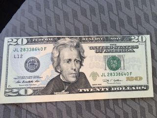 Error 2009 $20 Dollar Bill U.  S Currency Miscut Crisp Edges photo