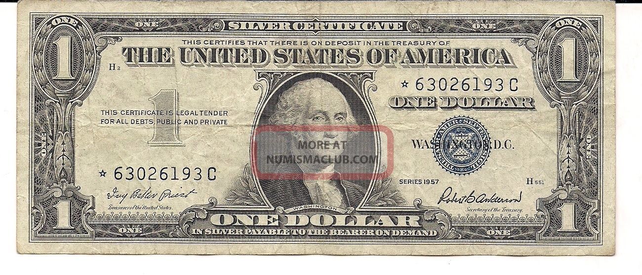 Series 1957 $1 Small Size Silver Certificate Star Note Gorgeous Star Note