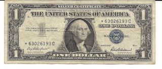 Series 1957 $1 Small Size Silver Certificate Star Note Gorgeous Star Note photo