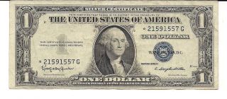 Series 1935 H $1 Small Size Silver Certificate Star Note Gorgeous Star Note photo