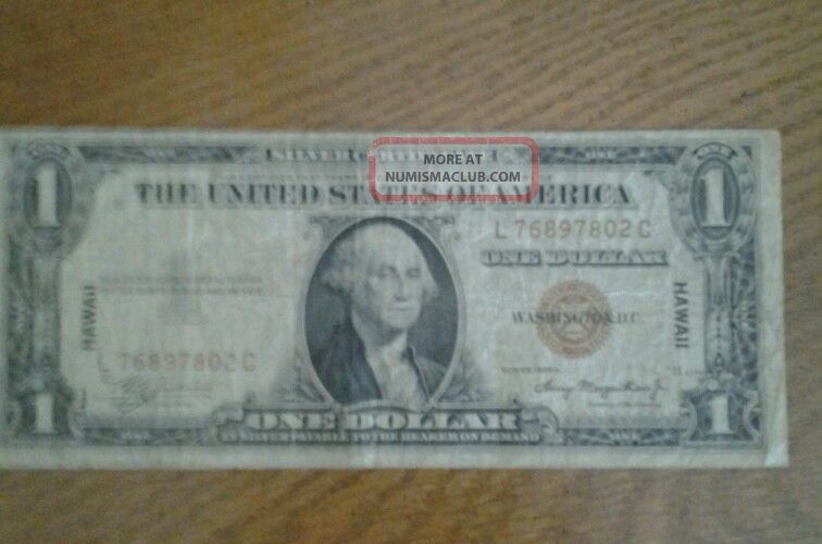 Hawaii Star Note 1935a $1 Silver Certificate / Wwii Currency Small Size Notes photo