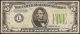 1934 $5 Dollar Bill Vivid Lgs Light Green Seal Federal Reserve Note Vf Currency Small Size Notes photo 2