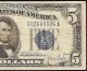 1934 D $5 Dollar Bill S/n 0260026 Silver Certificate Blue Seal Note Paper Money Small Size Notes photo 2