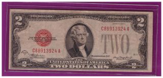 1928d $2 Dollar Bill Old Us Note Legal Tender Paper Money Currency Red Seal Lx75 photo