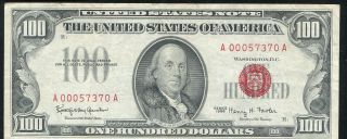 1966 $100 One Hundred Dollars Red Seal United States Note Crisp photo