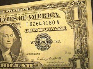 Us Currency 1957b,  $1 Crisp Old Paper Money photo
