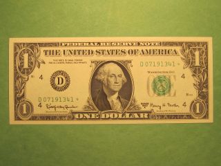1963 - A $1 Federal Reserve Star Note - Zero Start Gem Uncirculated - Cleveland photo