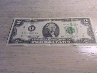 2 Dollar Bill - Series 1976 District I Circulated But In M20 photo