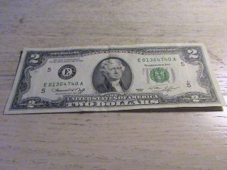 2 Dollar Bill - Series 1976 District E Circulated But In M16 photo