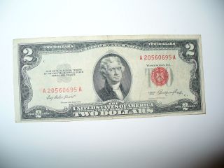 1953,  Two Dollar Bill,  Red Seal,  (0695) Note photo