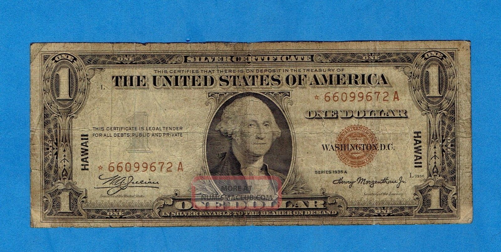 Hawaii Star Note 1935a $1 Silver Certificate / Wwii Currency Small Size Notes photo