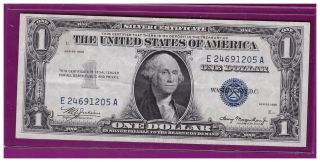 Vintage $1 1935 - Plain Silver Certificate One Dollar Bill 1 Double Date Blue L235 photo