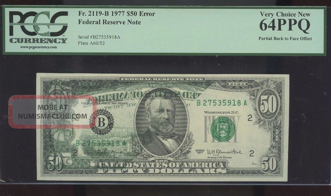 $50 1977 York Offset Pcgs 64ppq Spectacular Paper Money: US photo