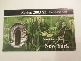 Series 2003 $2 Single Star Note York (low Serial Number) photo
