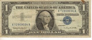 1957 - B Us $1 Silver Certificate,  Medium To Circulated Note (a - 110) photo