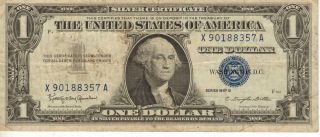 1957 - B Us $1 Silver Certificate,  Medium To Circulated Note (a - 119) photo