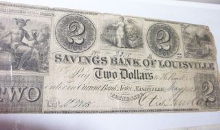 Us Savings Bank Of Louisville 2 Dollar Paper Currency 1831 photo
