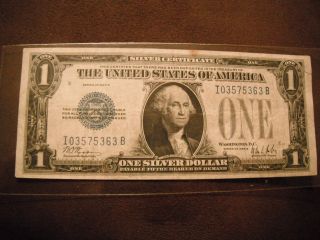 1928 B 1 Dollar Silver Certificate Funntback photo