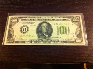 1928a $100 One Hundred Dollar Bill Federal Reserve Note Circulated photo