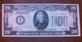 1928b $20 Dollar Bill,  Minneapolis Minnesota,  Old Paper Money,  Redeemable In Gold photo