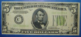 1934 Series $5.  00 Federal Reserve Note - Philadelphia - Circulated photo