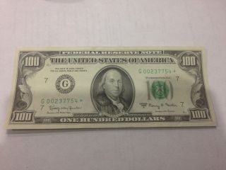 1963 A $100 Dollar Bill Star Note Crisp Note photo